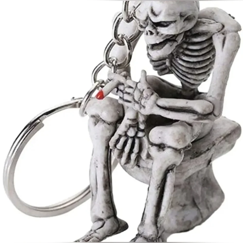 New Funny Skeleton Keychain | Gothic Novelty Key Ring | Halloween Gift
